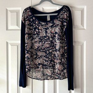 Floral Long Sleeve shirt * Sheer*
